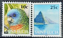 [St. Lucia Amazon and Coil Stamps, Scrivi AKF]