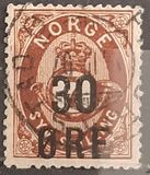 [Overprinted - 30 ØRE, type L]