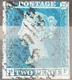 [Queen Victoria, 1819-1901 - White Line Below "POSTAGE" & Above "TWO PENCE", type B]