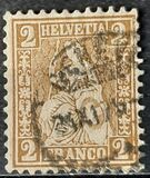 [Helvetia. Papel con fragmentos de hilos de seda., tipo K18]