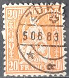 [Helvetia. Papel con fragmentos de hilos de seda., tipo K22]