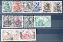 [German Empire Postage Stamps Overprinted "SAARGEBIET", type F]