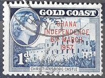 [Queen Elizabeth Stamps of 1952 of Gold Coast Overprinted "GHANA INDEPENDENCE 6TH.. MARCH, 1957", type C]