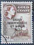 [Queen Elizabeth Stamps of 1952 of Gold Coast Overprinted "GHANA INDEPENDENCE 6TH.. MARCH, 1957", type B2]