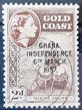 [Queen Elizabeth Stamps of 1952 of Gold Coast Overprinted "GHANA INDEPENDENCE 6TH.. MARCH, 1957", type B2]