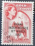 [Queen Elizabeth Stamps of 1952 of Gold Coast Overprinted "GHANA INDEPENDENCE 6TH.. MARCH, 1957", type B3]