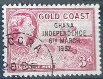 [Queen Elizabeth Stamps of 1952 of Gold Coast Overprinted "GHANA INDEPENDENCE 6TH.. MARCH, 1957", type B4]