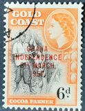 [Queen Elizabeth Stamps of 1952 of Gold Coast Overprinted "GHANA INDEPENDENCE 6TH.. MARCH, 1957", type C2]