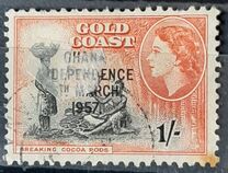 [Queen Elizabeth Stamps of 1952 of Gold Coast Overprinted "GHANA INDEPENDENCE 6TH.. MARCH, 1957", type B6]