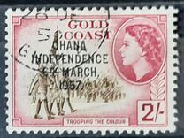 [Queen Elizabeth Stamps of 1952 of Gold Coast Overprinted "GHANA INDEPENDENCE 6TH.. MARCH, 1957", type B7]