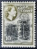 [Queen Elizabeth Stamps of 1952 of Gold Coast Overprinted "GHANA INDEPENDENCE 6TH.. MARCH, 1957", type B9]