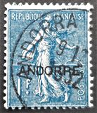 [French Postage Stamps Overprinted "ANDORRE", type B10]