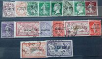 [French Postage Stamps Overprinted in Black, tip B]