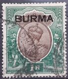 [India Postage Stamps Overprinted "BURMA", प्रकार B]