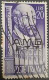 [Andrea Palladio - Italy Postage Stamp Overprinted "A.M.G.F.T.T.", type S]
