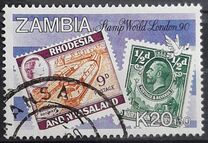 [International Stamp Exhibition STAMP WORLD LONDON '90 - Stamps on Stamps, Scrivi QL]