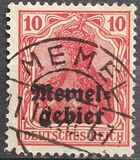 [German Empire Postage Stamps Overprinted "Memelgebiet", type A1]