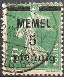 [French Postage Stamps Overprinted "MEMEL" and Surcharged, Scrivi B]