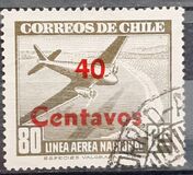 [Airmail -  Issue of 1941 Surcharged 40 Centavos, type HK]