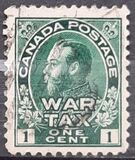 [King George V in Admiral Uniform Overprinted "War Tax", Tip AL]
