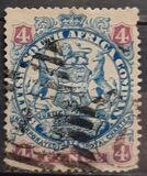 [Coat of Arms - End of Scroll goes behind Rear Legs of Supporting Animals, Lion Heavily Shaded, type E12]