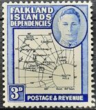 [King George VI - Map of Falkland Islands, tegund A7]