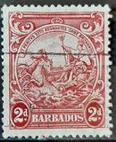 [Alegroría de Barbados. Sin inscripción "Postage & Revenue"., tipo Z6]