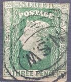 [Queen Victoria - 4 Winged "Stars" in Corners. Yellowish Paper,  Watermarked, veids B12]