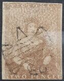 [Queen Victoria - 1st Ham Printing. Narrow Line of Colour Above "VICTORIA", type A4]