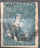 [Queen Victoria - 1st Ham Printing. Narrow Line of Colour Above "VICTORIA", type A6]
