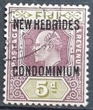 [Fidji Islands Postage Stamps Overprinted "NEW HEBRIDES - CONDOMINIUM" in Red, type E4]