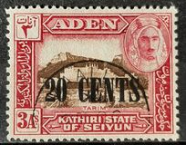 [Issues of 1942 Surcharged in Cents or Shillings, type E1]
