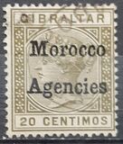 [Gibraltar Postage Stamps Overprinted "Morocco Agencies" in Black Colour - Wide "M", type A2]