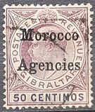 [Gibraltar Postage Stamps Overprinted "Morocco Agencies" - Ordinary or Coated Paper, type C4]