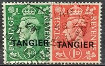 [Sellos de Gran Bretaña sobrecargados "TANGIER" en azul o negro., tipo H]