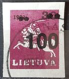 [Definitive Isseu - Vytis. Surcharged in Black, type FM]