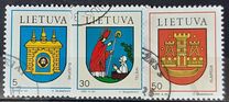 [Escudos de ciudades. - Cambio de unidad monetaria: 100 centu = 1 Litas -, tipo FQ]
