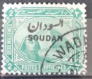 [Sphinx and Pyramid - Egypt Postage Stamps Overprinted "SOUDAN", type B]