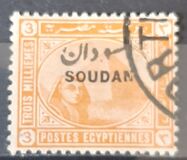 [Sphinx and Pyramid - Egypt Postage Stamps Overprinted "SOUDAN", type C]