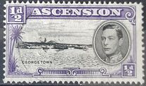[King George VI and Views of Ascension, type O2]
