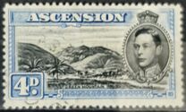 [King George VI and Views of Ascension, type F7]
