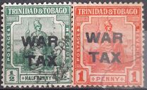 [War Tax - No. 1 & 2 Overprinted. 2½ mm Between "WAR" & "TAX", type H]