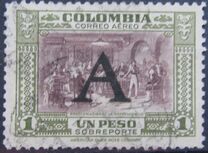 [Airmail - Previous Issues Overprinted A = "Avianca", type QP]