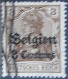 [German Empire Postage Stamps Surcharged "Fr. and C." or "Centimes" & Overprinted "Belgien", tip A]