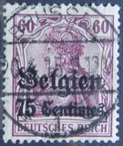 [German Empire Postage Stamps Surcharged "Fr. and C." or "Centimes" & Overprinted "Belgien", tip A5]