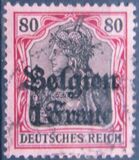 [German Empire Postage Stamps Surcharged "Fr. and C." or "Centimes" & Overprinted "Belgien", tip A6]