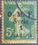 [French Postage Stamps Surcharged & Overprinted "O.M.F. - Syrie" - Value in "CENTIMES", тип D3]