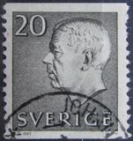 [King Gustaf VI Adolf of Sweden - White Numerals, with Imprint, τύπος FA3]