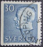 [King Gustaf VI Adolf of Sweden - White Numerals, with Imprint, τύπος FA6]
