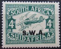 [Airmail - South Africa Postage Stamps Overprinted "S.W.A." - Thick Overprint, type O]